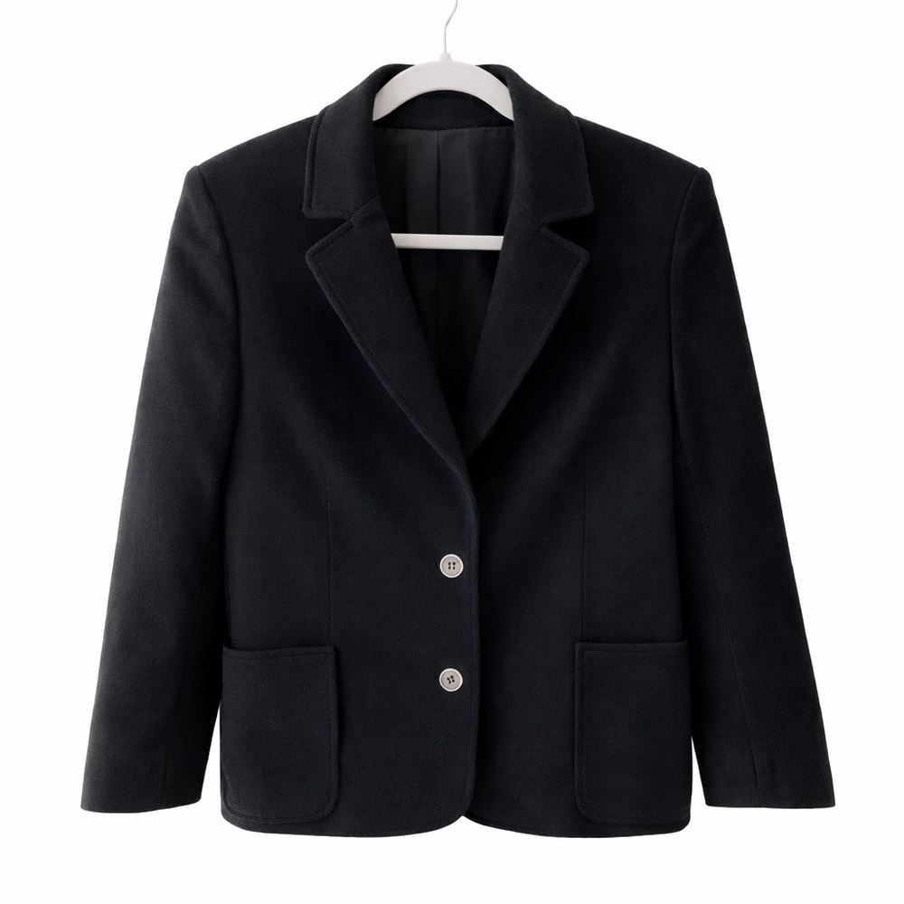 Celine Black Wool Cashmere Blend Blazer Minimalist Tailored Jacket S - Picture 5 of 8